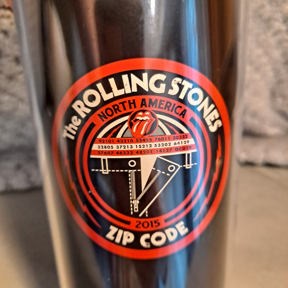 Rolling Stones North America 2015 Zip Code Tour Travel Tumbler Mug Collectible